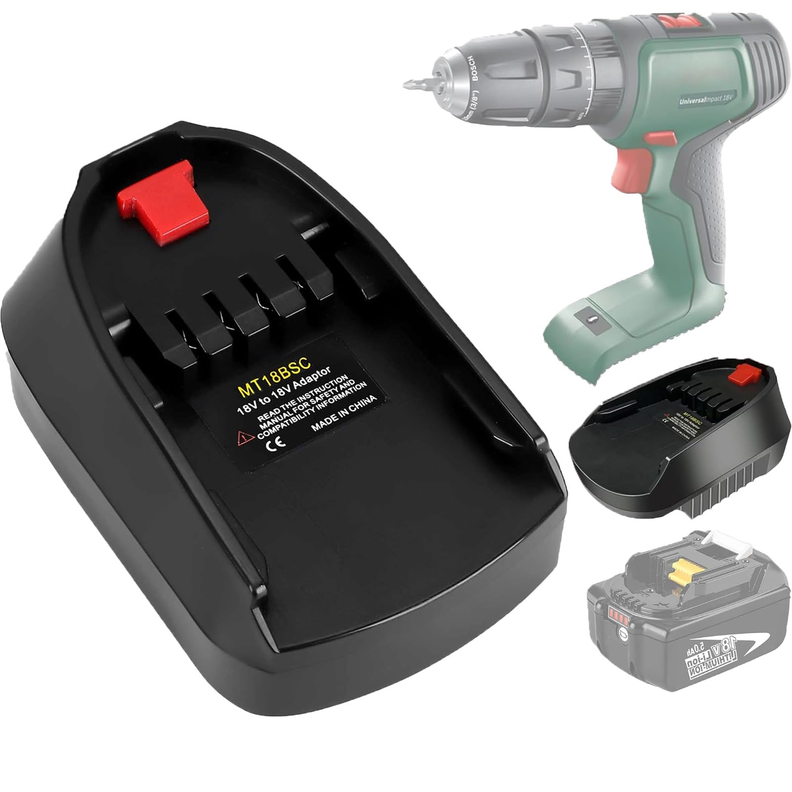 URUN DM18M Battery Adapter for Dewalt 20V, Milwaukee M18 & Makita 18V Cordless Tools with USB Charging & Protection Features — view 12