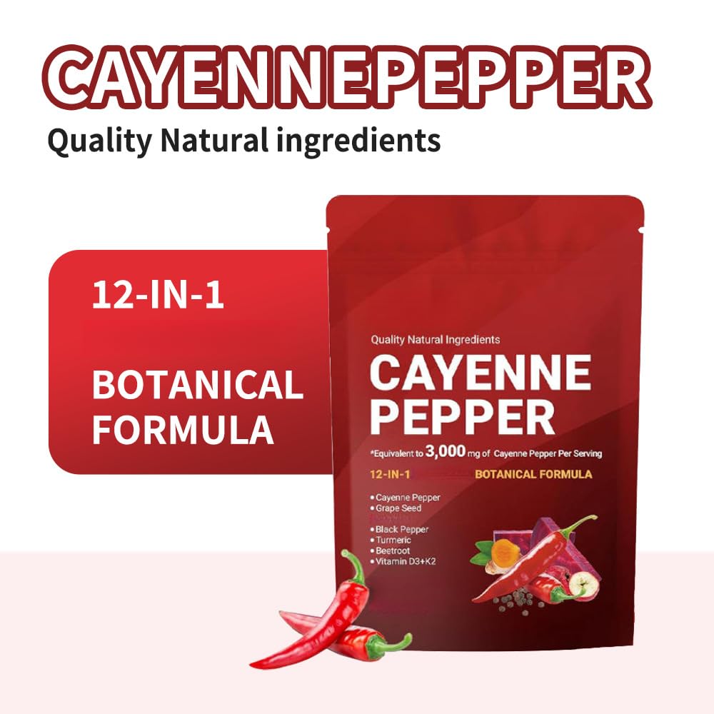 Capsaicin-Komplex, Mischung aus 12 Kräutern und Vitaminen, Unterstützung für tägliches Wohlbefinden & Körperform, glutenfrei, pflanzlich, vegetarisch