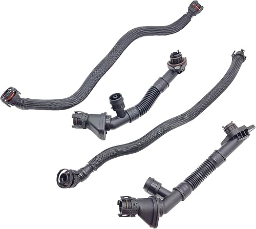 Miniatura 6 de Tubo de ventilación del cárter izquierdo y derecho de 4 piezas para BMW 550i 650i 750i 750Li Alpina B7 X5 X6 xDrive35i N63 4.4L 11157575640