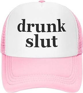 Drunk Slut Hat Unisex Adult Trucker Hats Adjustable Cap for Adults Classic Fishing Caps Pink