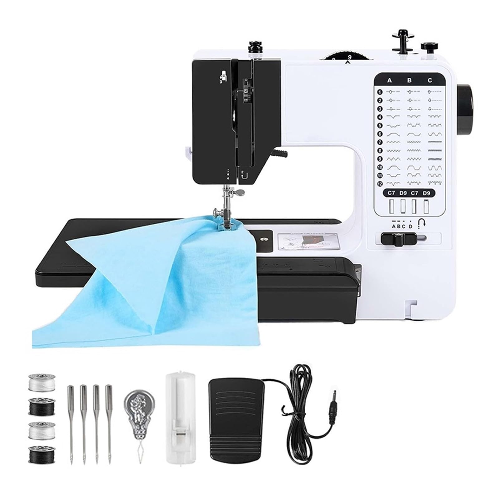 Mini Máquina De Coser Portátil Con Prensatelas Reemplazable, 38 Puntadas, Botón Inicio For Overlock, Eléctrica, Pedal Mesa