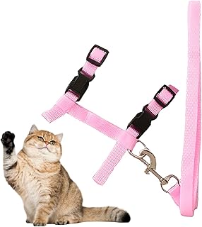 LuLiyLdJ Cat Harness with Lead, Adjustable Nylon Harnesses, Cat Lead, Cat Harness with Lead, Escape Proof, for Cats and Rabbits, Pack of 1 product image