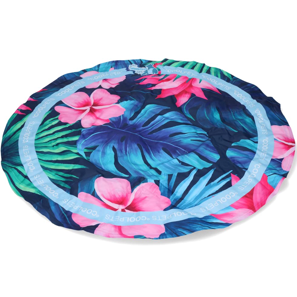 CoolPetsTropical Premium Cooling Mat - Suitable for Dogs - Non-Slip - Floral Pattern - Diameter 60