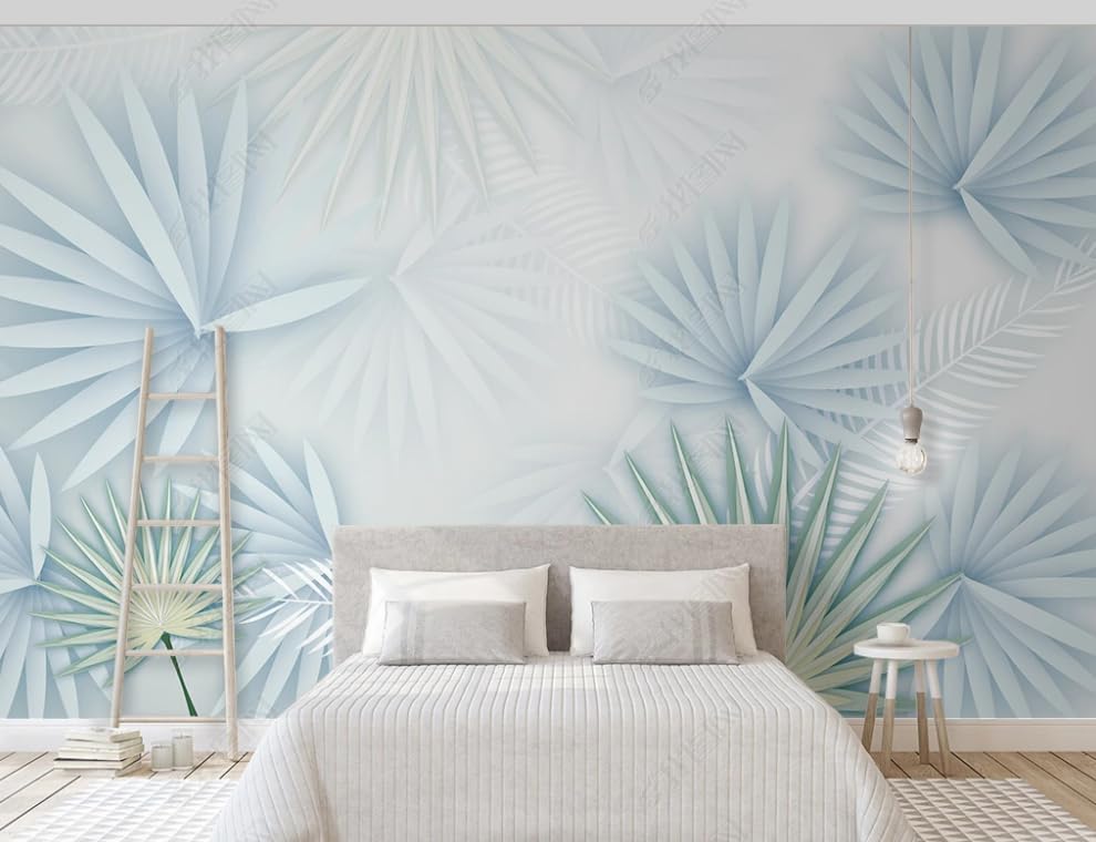 Papier peint intissé feuilles tropicales poster geant mural pour masquer mur abimé - 3