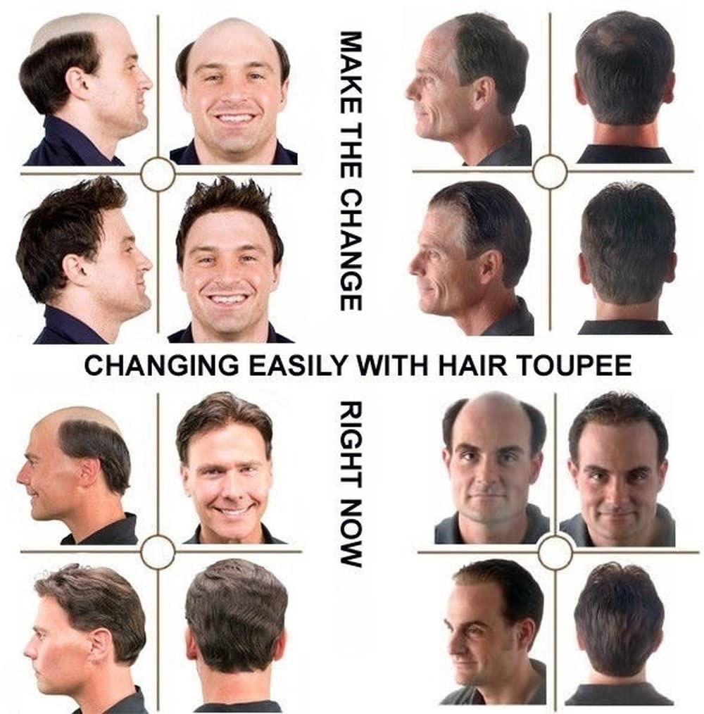 Mono Silk Base NPU Around Remy Human Hair Wig Men's Wigs Toupee Hair Replacement Mens Hair Systems Hair Pieces (2# Dark Brown ( Straight Hair ?,7 x 9 inch)