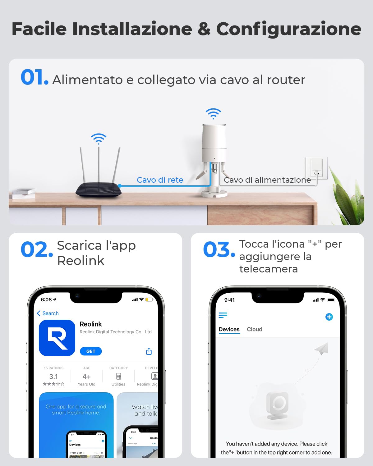 Reolink 5MP Telecamera Wi-Fi Esterno con WiFi 2,4/5 GHz, IP Camera con Rilevamento di Persone/Veicoli/Pet, Visione Notturna a Infrarossi, Slot per Scheda microSD, Impermeabile, Time-Lapse, RLC-510WA