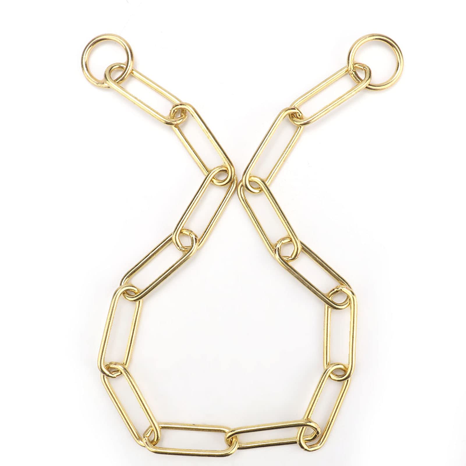 Joyzan Collier Chien Chaîne, Doré Chaîne Maillon Métallique Robuste Chiot Petit Moyen Grand Résistant Métal Mâcher Fermoir Connexion Or Mastication Laisse Entraînement Grosse Maille étrangleur Chaine