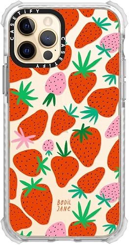 Miniatura 3 de CASETiFY Ultra Impact - Funda para iPhone 12 y iPhone 12 Pro, fresas, escarcha transparente