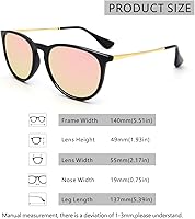 Vista 45 de ANDOILT Lentes de sol polarizados vintage para mujeres y hombres, protección UV, lentes de espejo redondos retro