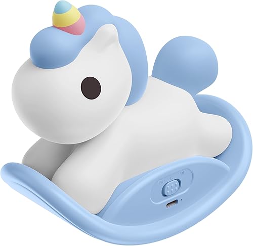 Luz nocturna de unicornio para niños, luces LED portátiles de bebé para dormitorio de niñas, lámpara LED recargable de unicornio, bonita decoración