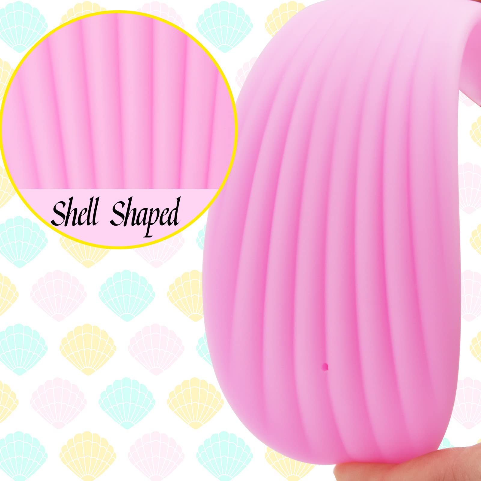 Spanking Paddle for Sex Play Rubber Shell Shaped Slapper Flexible & Firm Flirt Toy for SM Bondage Game Adult Couple for Men Women 14.17 inch TJIJP: Pink