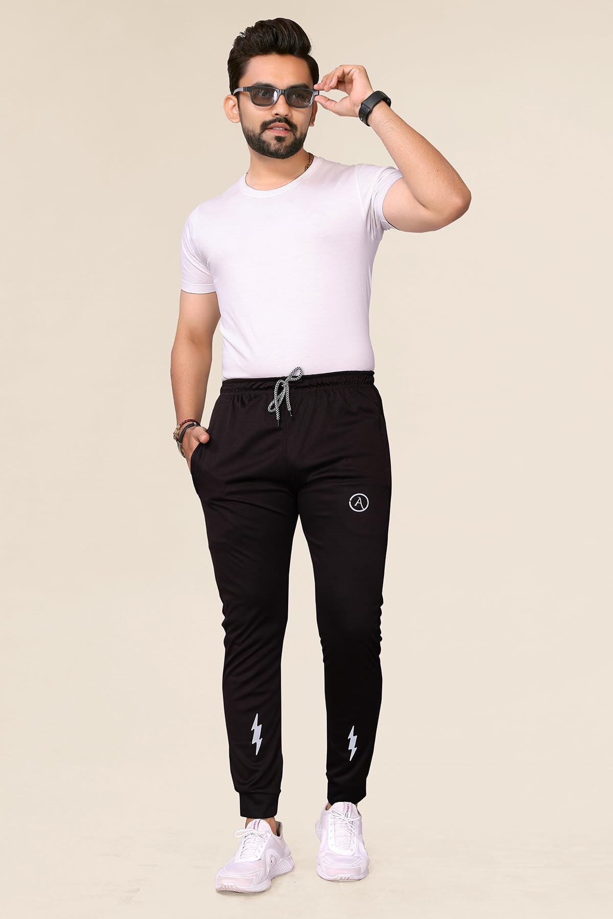 anand sarees Anand Men Solid Regular Track -BW_MD_TP219_L Black-picture-10