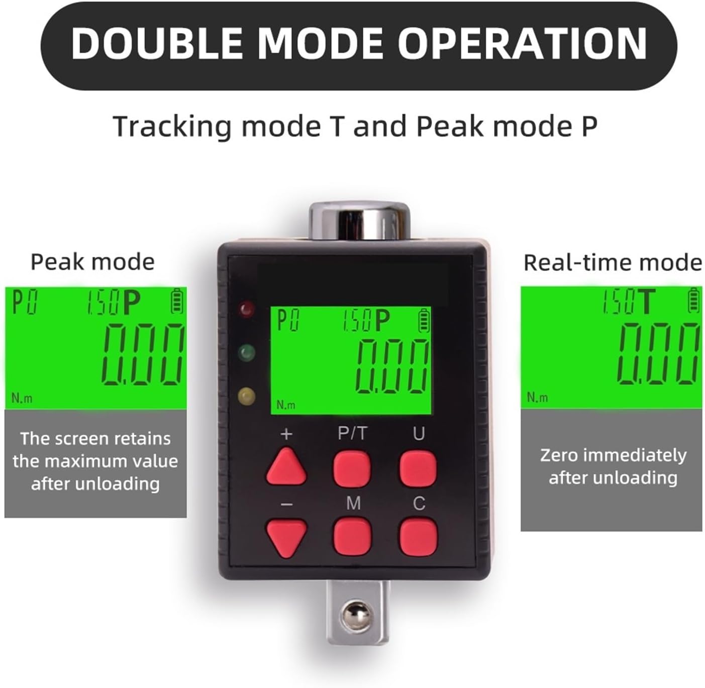 トルクレンチ デジタルトルクメーター 2-200 調整可能トルクメーターアダプター プロフェッショナル電子トルクレンチ 自動車修理ツ