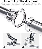 Vista 3 de EVIL ENERGY Abrazadera de banda en V de 2.25 pulgadas con brida macho hembra de acero inoxidable 2 piezas