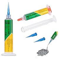 Vista 1 de Jeringa BGA de 1.23 oz de pasta de soldadura con plomo Sn63pb37 punto de fusión 361.4 °F, para electrónica PCB IC teléfono celular, CPU LED Bga