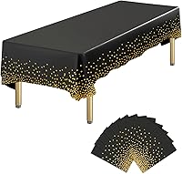 Vista 32 de 6 Paquetes de Manteles de Plástico Desechables Rectangulares Azules y Dorados, 54 x 108 Pulgadas, Mantel de Mesa Rectangular de Plástico Desechable