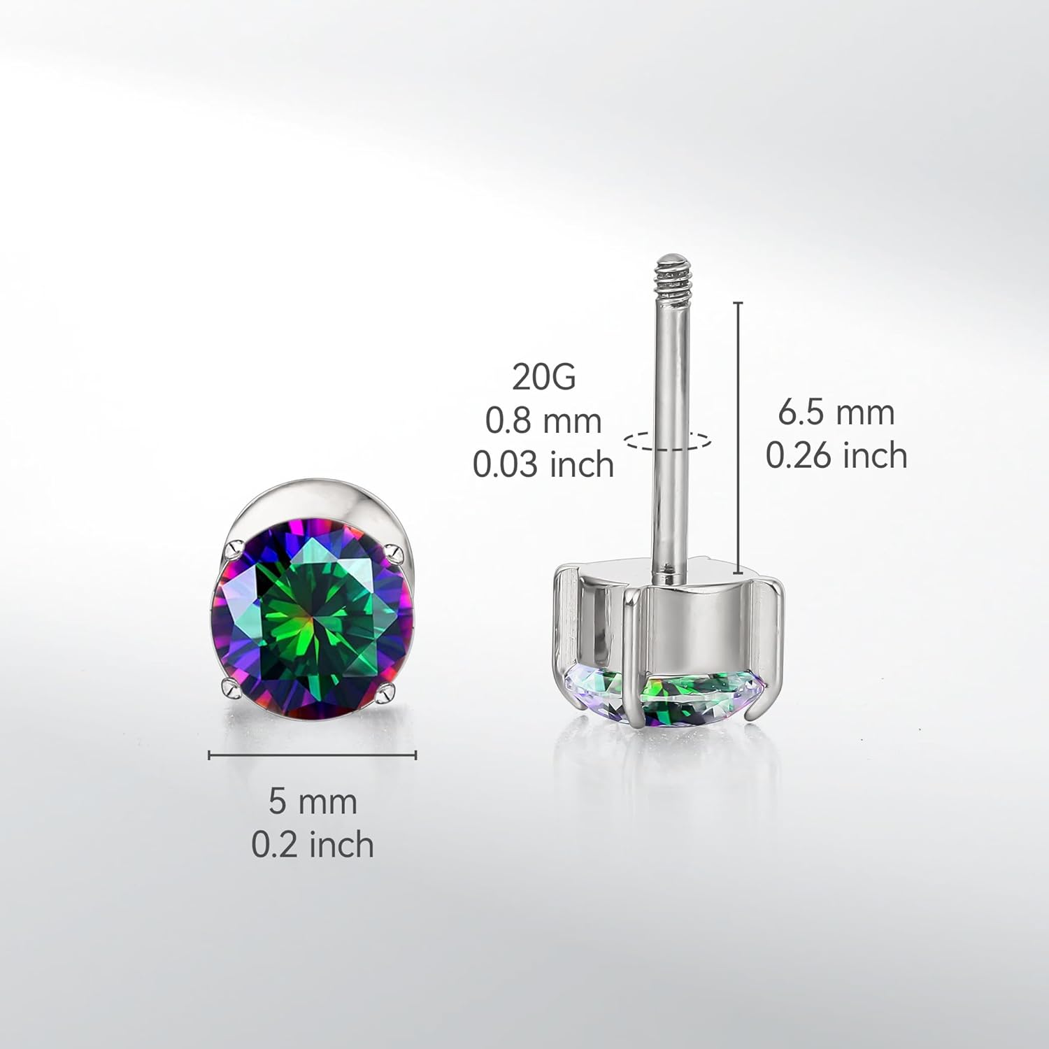 Limerencia Titanium Hypoallergenic Earrings Studs G23 for Women 5A Cubic Zirconia Helix Screw Back Implant Grade F136 Piercing Earrings for Sensitive Ears - Image 5