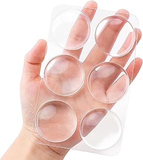 Door Knob Wall Shield, 6PCS Transparent Round Soft Rubber Door Stopper Wall Protector, Stronger Self Adhesive Wall Door Handle Bumper (Small Round 1.57" 6PCS, Clear)