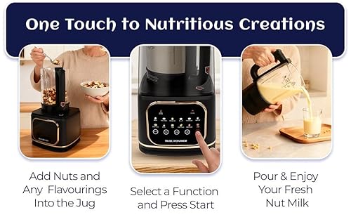 Blac Panther 16-in-1 Blender & Nut Milk Maker, 50oz &ndash; Soy/Oat Milk, Plant-Based Milk, Milkshake, Soup Maker. 8 High-Speed Blades, Ultra-Quiet Noise Canceling, Auto Timer, Heat Insulation.