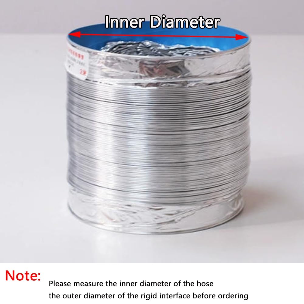 Tubo De Admisión De Aire De Aluminio Manguera Flexible Tubo Aire Acondicionado Longitud 1.5m 5m Tubo De Ventilación Para Secadora Diámetro Interior De 60mm 120mm(4m/13.1ft,100mm(3.9in))