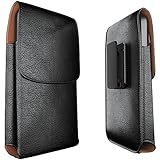 Meilib Galaxy Note 8 Belt Case Note 9 Belt Clip Case - Leather Pouch Belt Holster Case with Clip for Samsung Galaxy Note 9 / Note 8 (Fits Phone w/Thin to Medium Size Cover on) Black