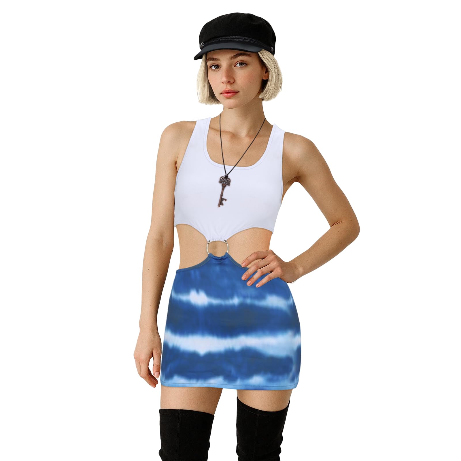 NUWIND Pretty Vivian Women Costume Sexy Honey Personnage de film Coupe Top Mini jupe Ensemble Rouge Halloween Uniforme Cosplay