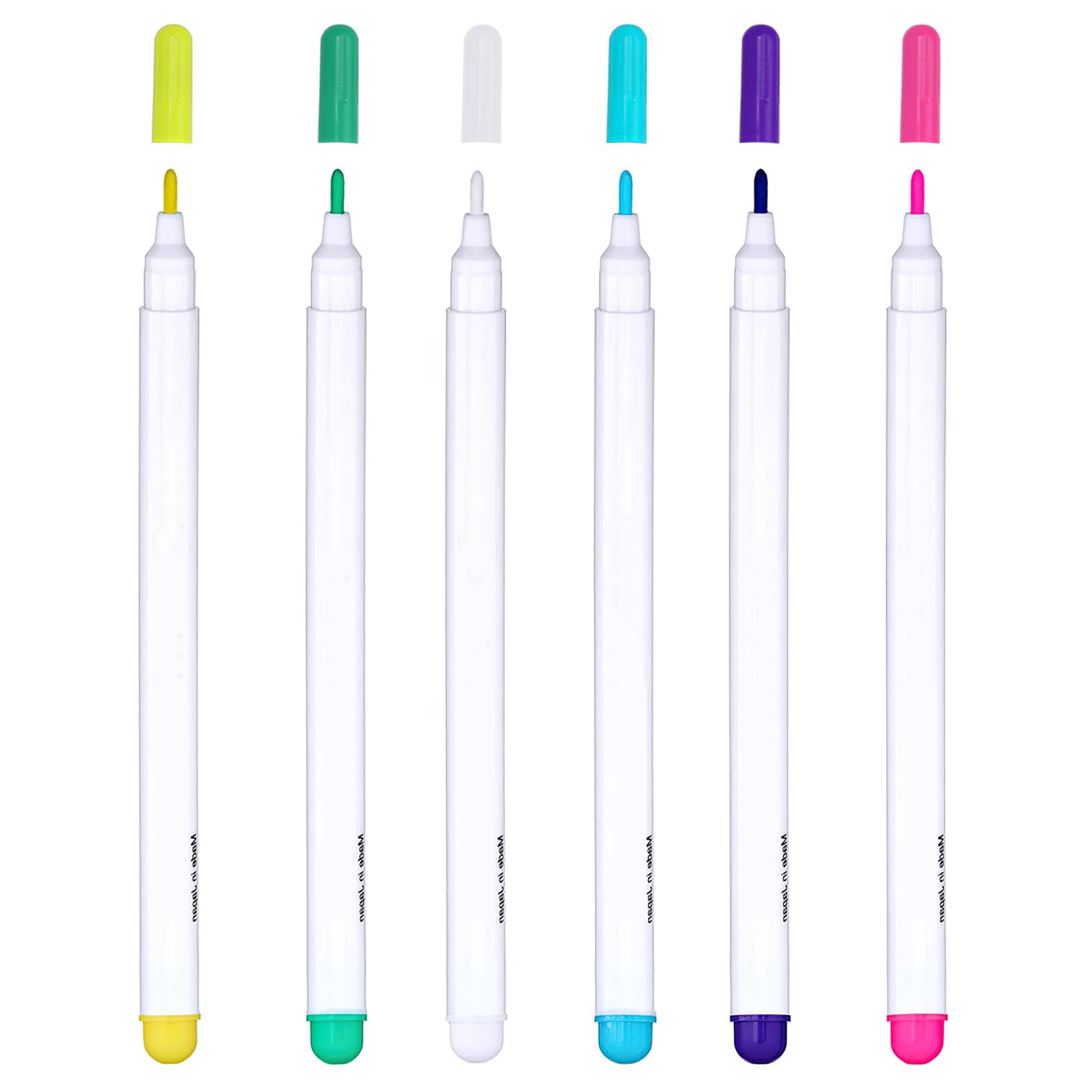 Penne Per Tessuto Idrosolubili - Set Da 6 Colorati, Per Cucito E Disegno Su Stoffa, Lavabili - Foto 2