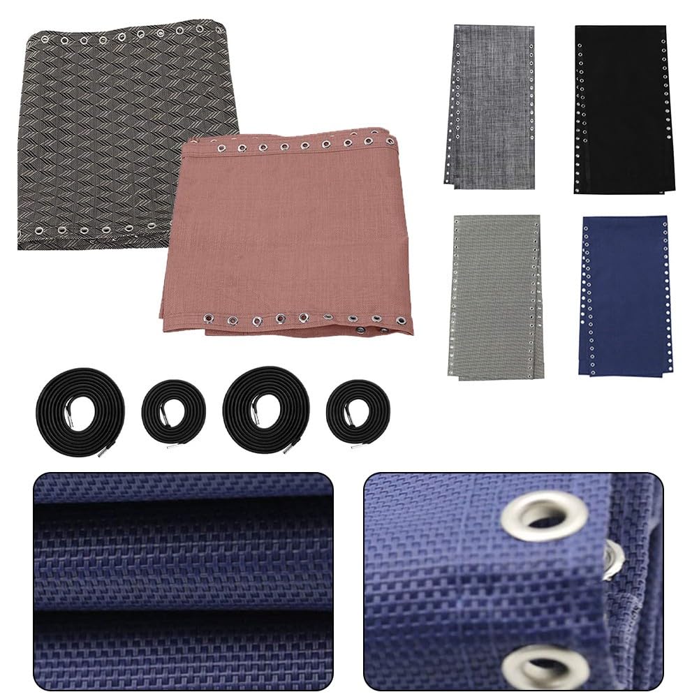 Opatiny Deckchair for Replacement Fabric and Cord Kit, 160x43 cm Nylon Repair Cloth with 4 Elastic Ropes, UV-Resistant Outdoor Beach Chair Restoring Set DIY Garden Furniture