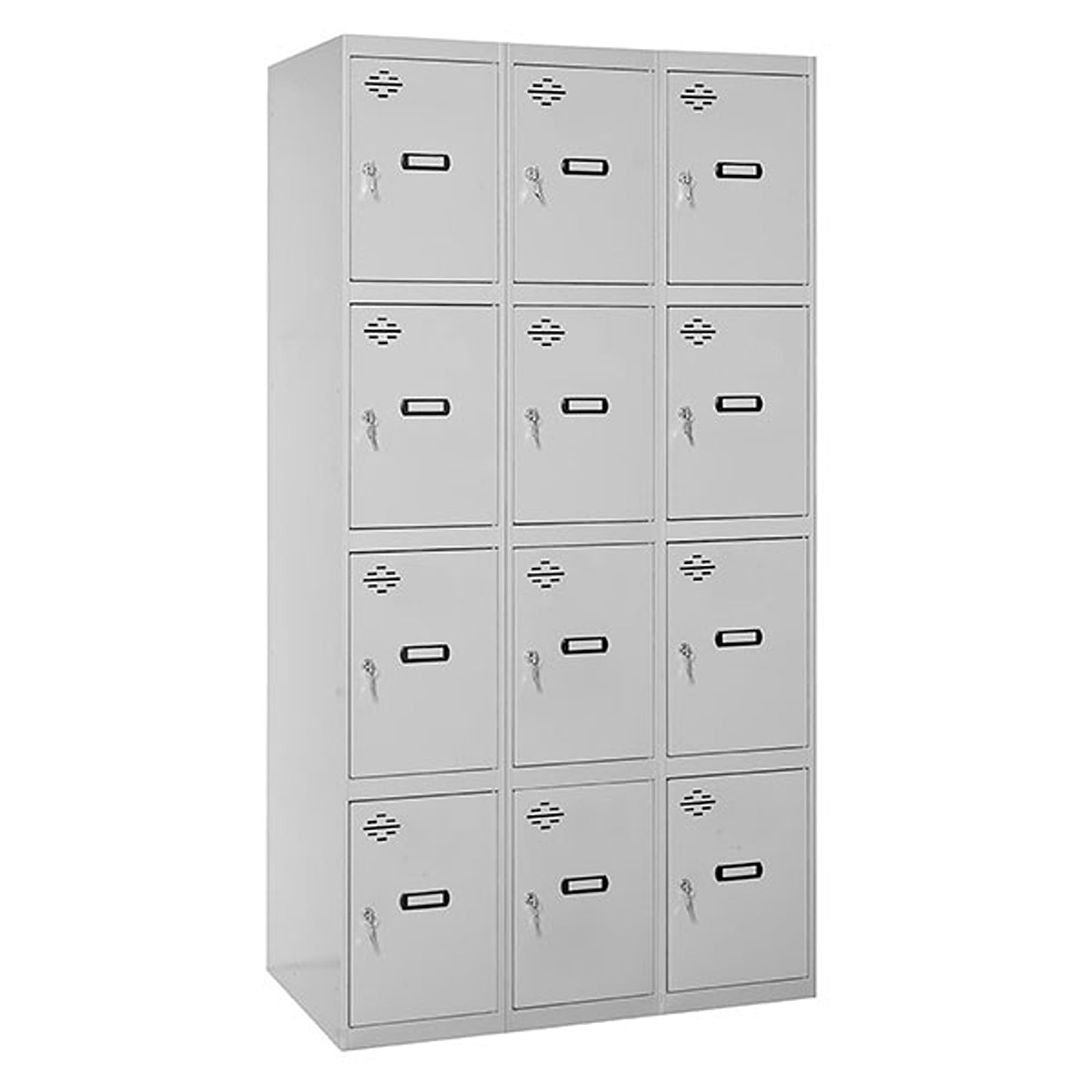 Simon Rack Taquillas Vestuario Metálicas, 3 Módulos 12 Puertas, Incluye Llave, 1800x900x500 mm, Gris - Simonlocker | 3 Módulos, Incluye 2 Llaves, Gris, Pintura anticorrosión