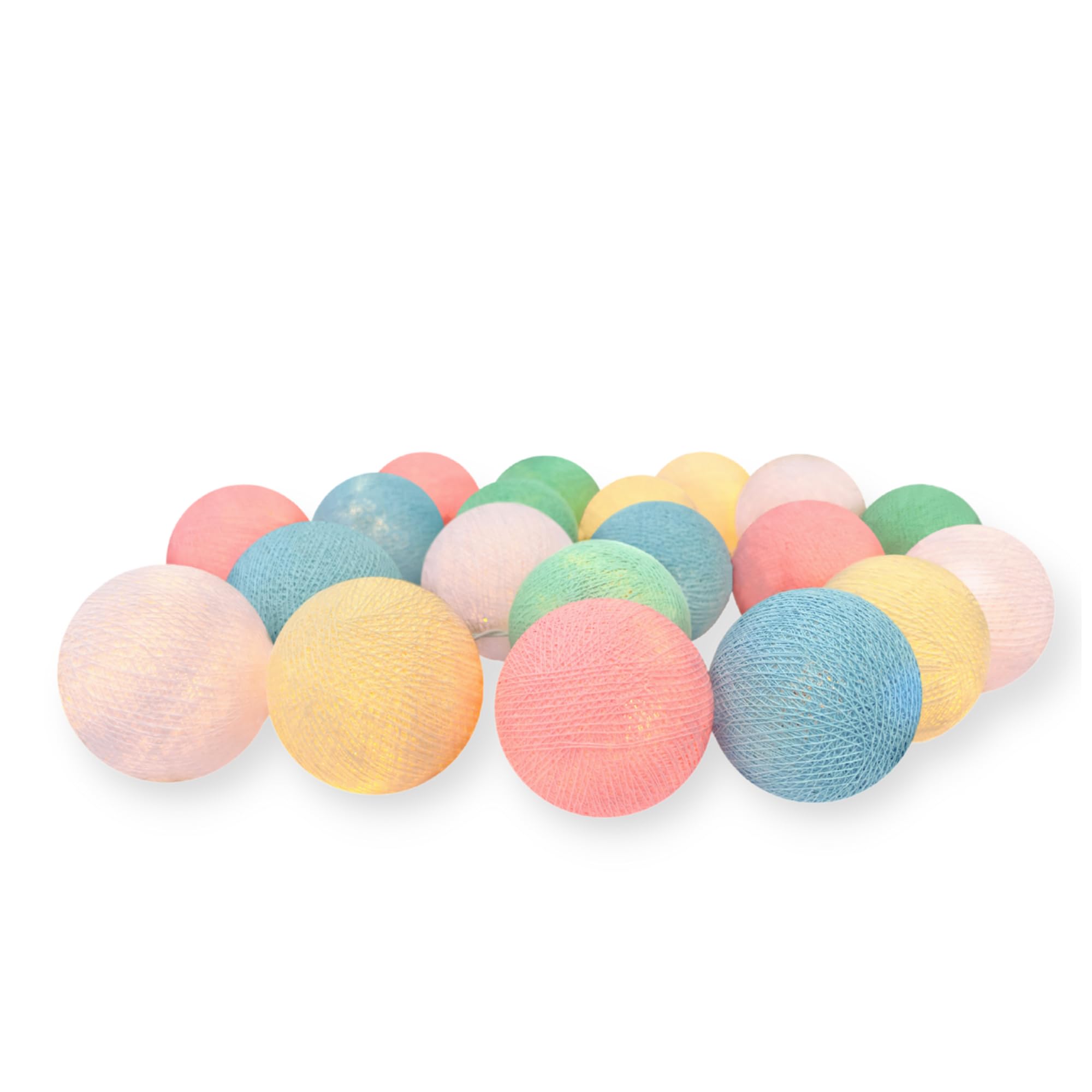 CREATIVECOTTON Catena luminosa 'a LED con palline di cotone incluse Timer e Dimmer (Miele, batteria