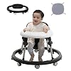 Foldable Baby Walker 7 Gears Adjustable Toddlers Push Walker with Wheels Anti-Rollover Infant Walker Activity Mute for Boys Girls 6-18 Months