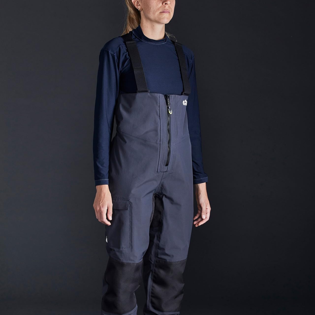 GILL OS3 Womens Coastal Sailing Bib/ Trousers - Waterproof & Stain Repellent (Graphite, 12)