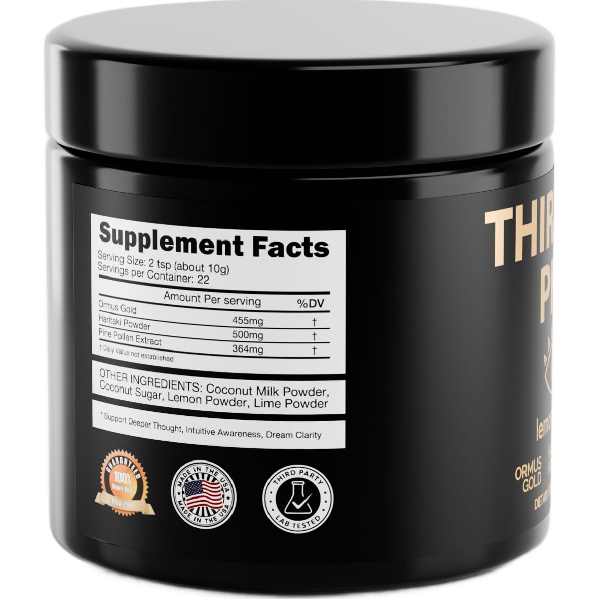 Third Eye Pine Powder Haritaki, Pine Pollen & Ormus 24k Gold Monoatomic | Wild Harvest, Broken Cell Wall, non-GMO, Vegan | Supports Detoxification, Pineal Gland Decalcification — Amazon image 6