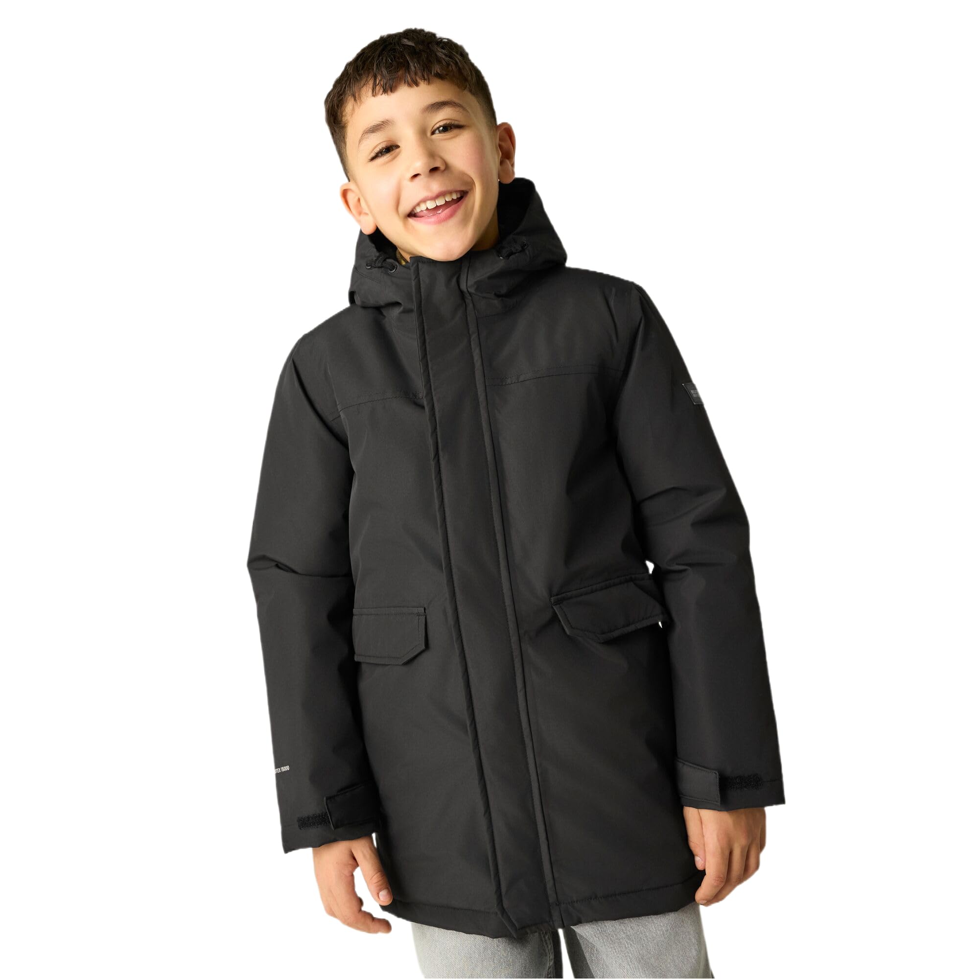 Regatta Unisex Kids Noir Waterproof Jacket For Children Farbank Ii