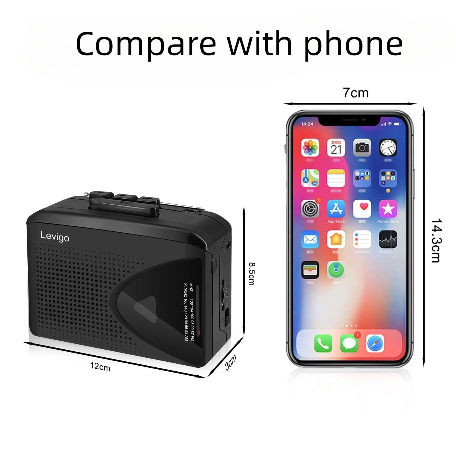 Amazon.co.jp: Levigo ポータブルステレオカセットプレーヤー AM/FM