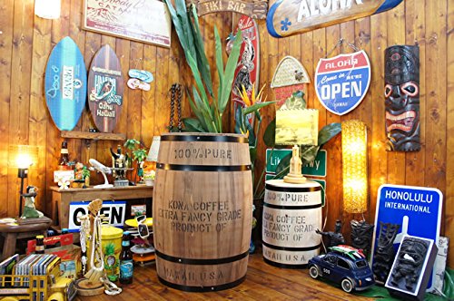 Amazon.co.jp: 【ハワイアン雑貨】 コナコーヒー木樽 (茶) XLサイズ 樽