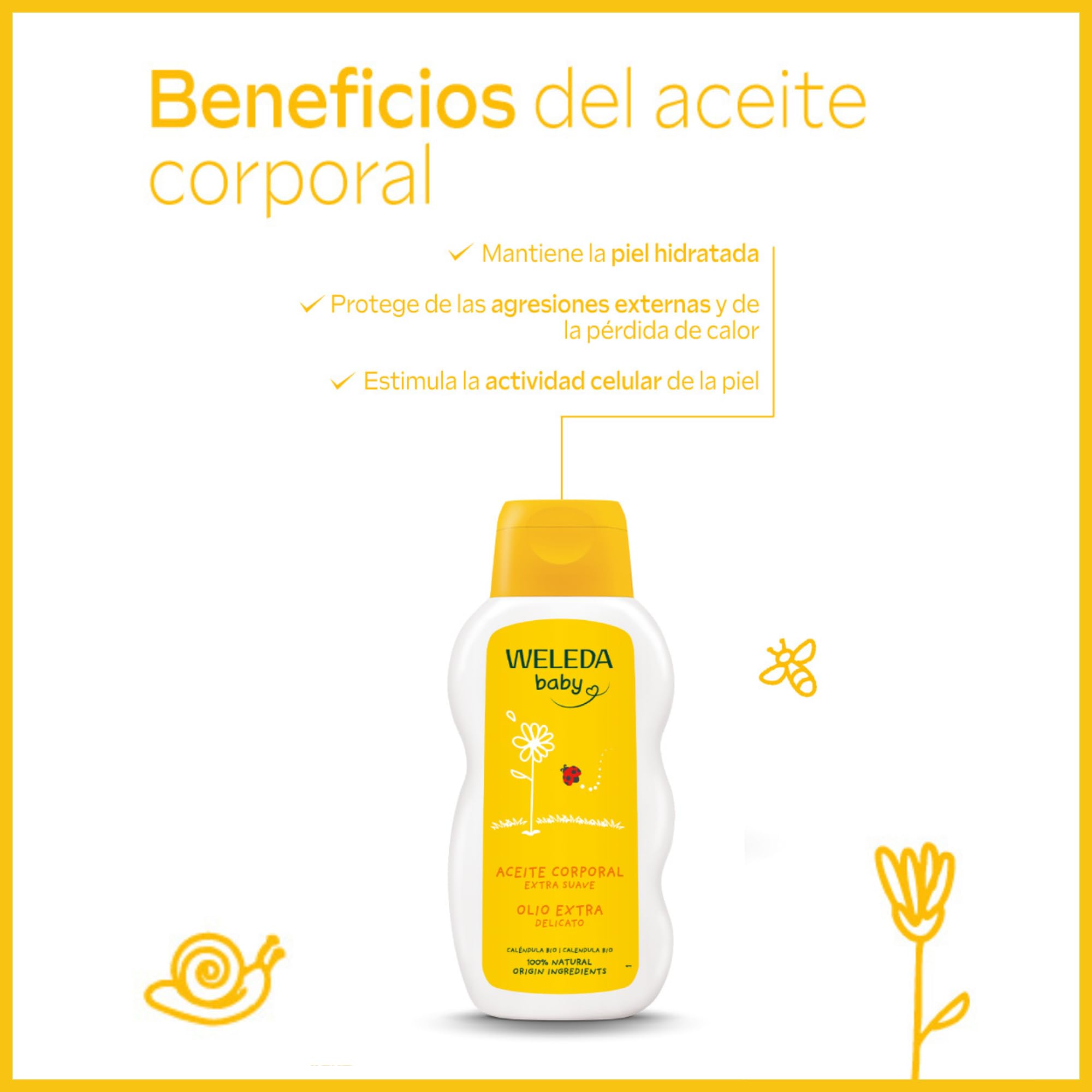 WELEDA - Huile de Massage Douceur - Eveil et soin - Pour le soin et le massage des bébés et des jeunes enfants - Natrue* - Bio - Vegan* - 200 ml