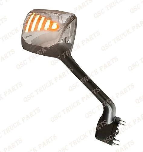 Miniatura 2 de QSC Truck Parts Juego de espejos cromados para capó con LED delantero y trasero puede usarse con Kenworth T680 Peterbilt 579 2013-21