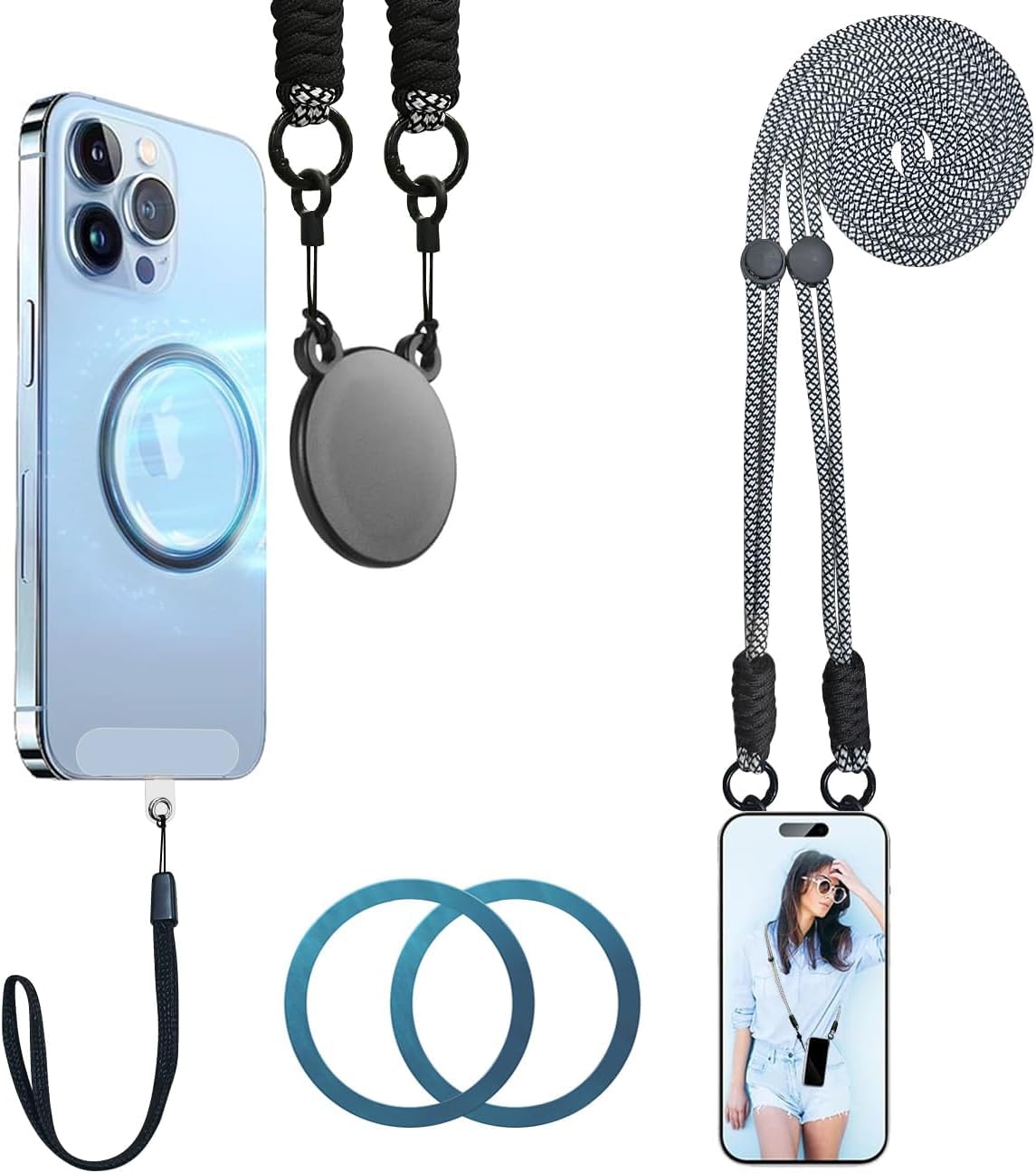 Amazon.co.jp: スマホストラップ 首掛け, ショルダーストラップ 1本+1