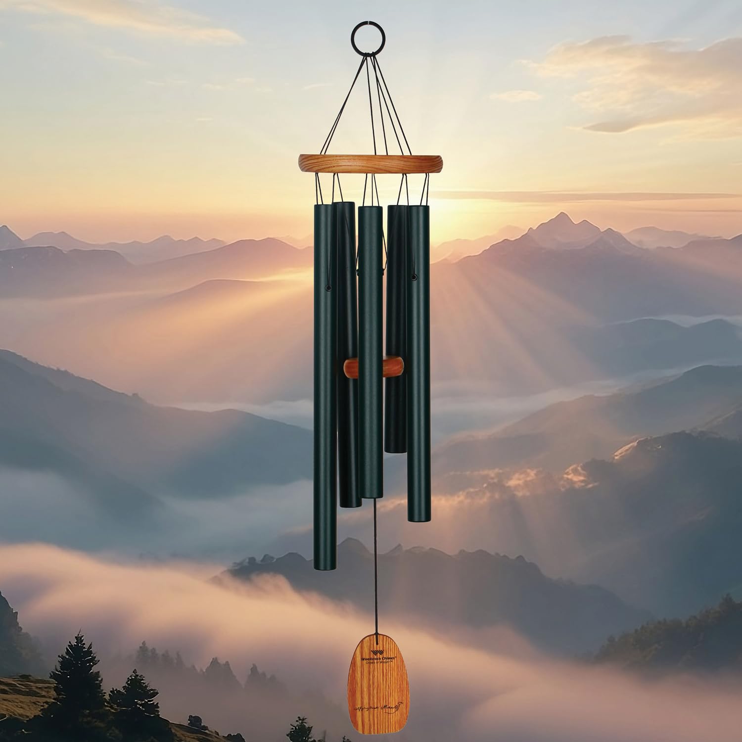 Woodstock Windspiel Mozart, Grün, 63,5 cm