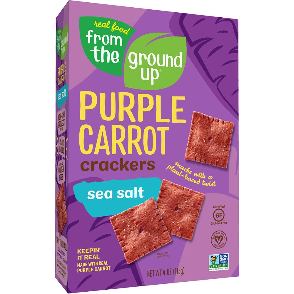 Amazon.com: Real Food From The Ground Up Purple Carrot Crackers - 6 Pack  (Sea Salt) : Grocery & Gourmet Food