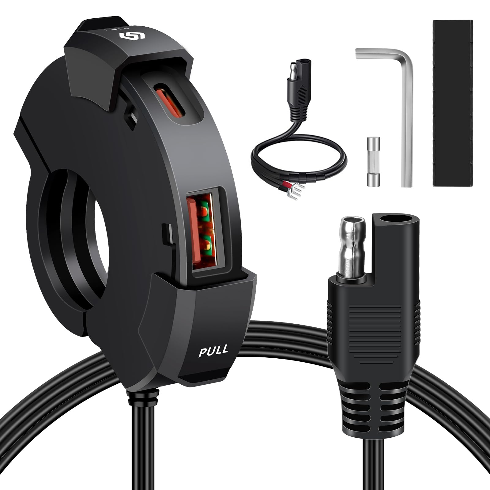 Presa USB C Per Moto 12V: Caricatore Rapido QC3.0 E PD Con Attacco Manubrio