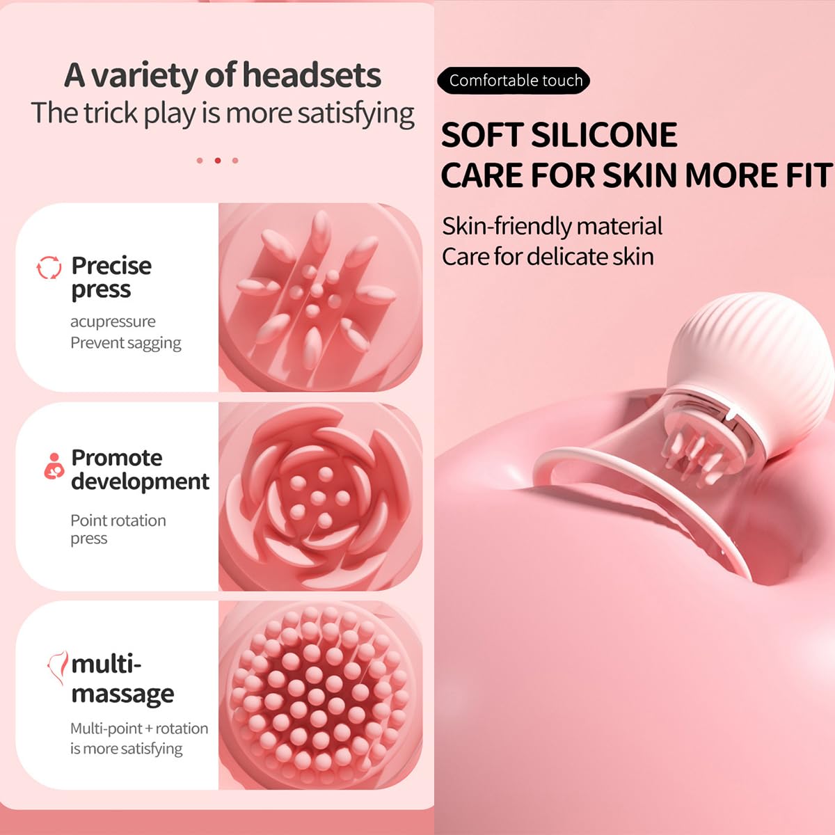 Vibromasseur suceur de tétons, masseur de seins, 9 modes de vibration, 3 têtes de massage en silicone, stimulateur de rotatif à 360°, pompe à tétons, jouet sexuel pour femmes et couples