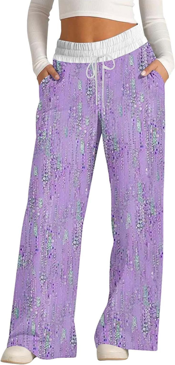 High Waisted Sweatpants for Women Baggy Cinch Bottom Jogger Casual Pants 2024 Baggy Fleece Warm Lounge Trousers