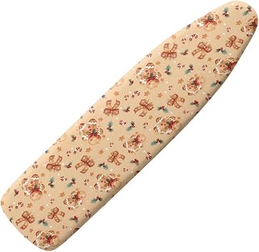 Gingerbread Ironing Board Cover 15x54 Inch, Bowknot Iron Board Cover with Padding Fits All Standard Sizes, Heat and Scorch Resistant, Extra Thick Covers with Elastic Edge