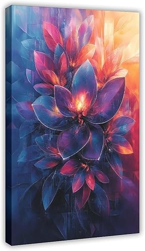 ZMLIS Cyberpunk Inspired Retro Nature Abstract Print  Neon Purple & Sapphire Blue  Unique Modern Wall Art Canvas Wall Art Print Poster For Home disponible en Yaxa Colombia