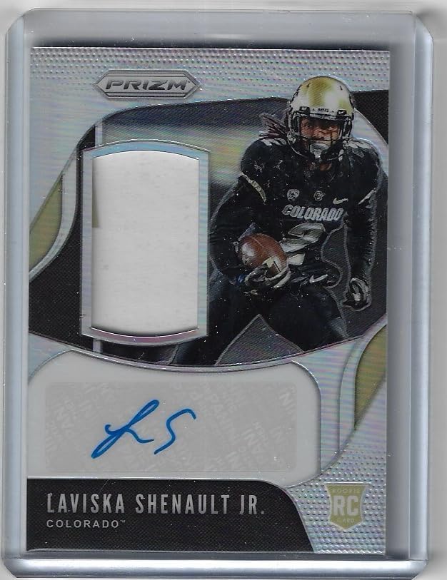 Laviska Shenault Jr. Autographed & Serial Numbered #28/49 Rookie Patch Autographs RPA Rookie Card Collectible Football Card - 2023 Panini Chronicles Draft Picks Football Card #7 (Panthers)
