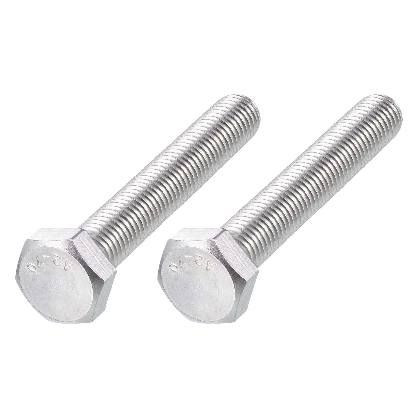 METALLIXITY Hex Bolts (M14-2x90mm) 2Pcs, 304 Stainless Steel Coarse Fully Threaded Hex Head Screw Bolt Machine Screws