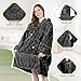 MIZZEO Microfiber Wearable Blanket, Oversized Light Wearable Blanket Hoodie for Adults, Cozy Soft Warm Plush Hooded Blanket Gifts for Women, One Size Fits All (Grey)