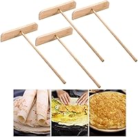 Vista 2 de 4 unids Pancake Raspador de madera Crepe hacer herramienta Pancake Spreader Herramientas de cocina Esparcidor de crepé